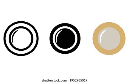 lens icon, camera vector, optical symbols with various styles