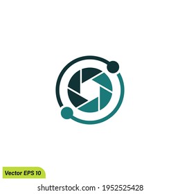 lens icon eye symbol logo template simple design element
