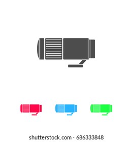 Lens icon flat. Color pictogram on white background. Vector illustration symbol and bonus icons