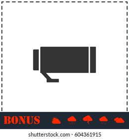 Lens icon flat. Simple vector symbol and bonus icon