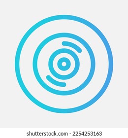 Linsen Symbol im Farbverlauf-Stil über Kamera, Verwendung für Website-Mobile-App-Präsentation
