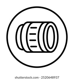 Lens icon line vector illustration