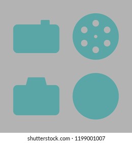 lens icon set. vector set about photo camera, film and microscope icons set.