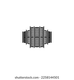 Lens icon. Simple style digital photography poster background symbol. Lens brand logo design element. Lens t-shirt printing. vector for sticker.