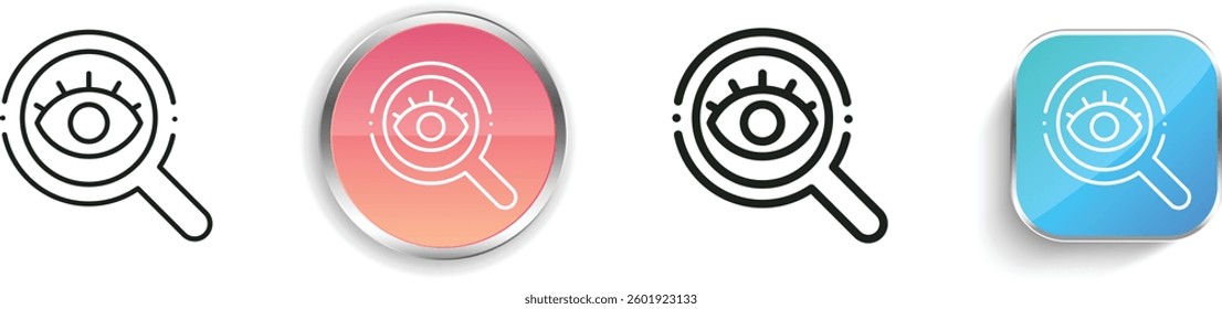 lens icon. Thin Linear, Regular and Button Style Design Isolated On White Background