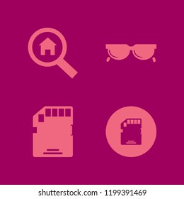 lens icon. lens vector icons set sunglasses, memory card and search house