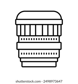 lens icon with white background vector stock illustration