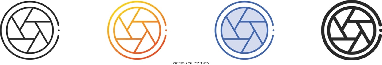 lens icon.Thin Linear, Gradient, Blue Stroke and bold Style Design Isolated On White Background