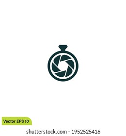 lens in idamond ring symbol logo template simple design element