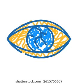 lens injury ophthalmology doodle icon sketch vector. lens injury ophthalmology sign. isolated symbol illustration