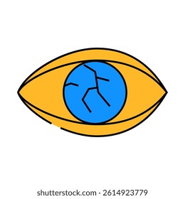 lens injury ophthalmology line icon vector. lens injury ophthalmology sign. isolated symbol illustration
