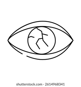 lens injury ophthalmology line icon vector. lens injury ophthalmology sign. isolated contour symbol black illustration