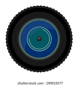 Lens isolated in white background