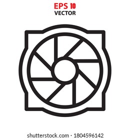 Lens line icon vector. Design tools icon concept for app or website. Eps 10 vector illustration.