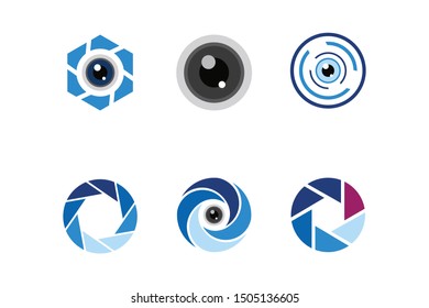 lens logo icon vector set