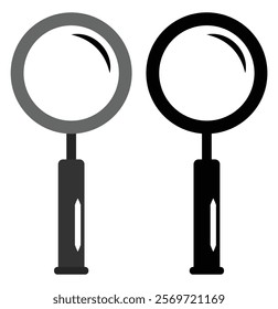 Lens magnifier , magnifying glass ,search Icon. Magnifying glass icon, magnifier or loupe sign. Search icon, suitable for web site, app, user interfaces, printable etc. line icon style. Design eps 10.