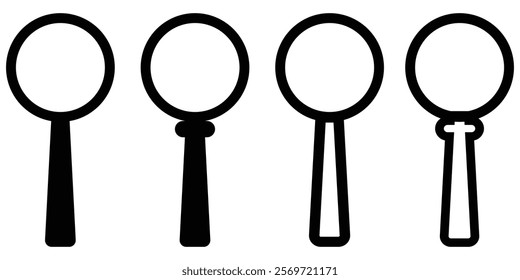 Lens magnifier , magnifying glass ,search Icon. Magnifying glass icon, magnifier or loupe sign. Search icon, suitable for web site, app, user interfaces, printable etc. line icon style. Design eps 10.