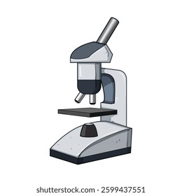 lens microscope cartoon. optics resolution, specimen objective, eyepiece focus lens microscope sign. isolated symbol vector illustration