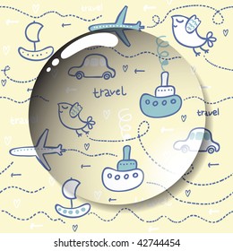 Lens on a cute travel concept seamless pattern