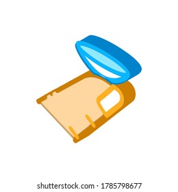 lens on finger icon vector. isometric lens on finger sign. color isolated symbol illustration