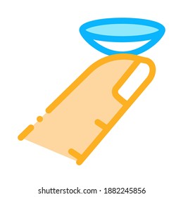 lens on finger icon vector. lens on finger sign. color symbol illustration
