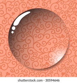 Lens on a romantic background in vector