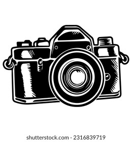 Lens photo camera isolated vector illustration on white background. Photographer professional equipment. Photocamera vintage single object. Lens photo camera isolated flat picture.