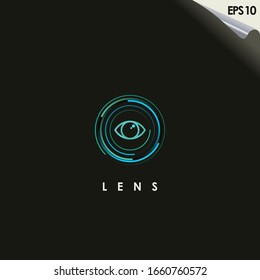 Lens Of Photography Logo Design Vector Template With Gradient Colour. Modern Design. Lens Logo. Vector Illustration