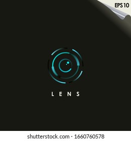 Lens Of Photography Logo Design Vector Template With Gradient Colour. Modern Design. Lens Logo. Vector Illustration