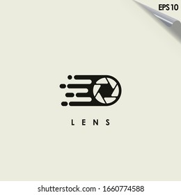 Vektorillustration für die  von Fotografien-Logos Modernes Design. Linsen-Logo. Vektorillustration-Illustration