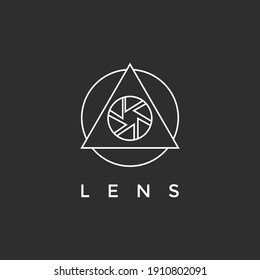 Lens Of Photography Logo Design Vector Template  in black background