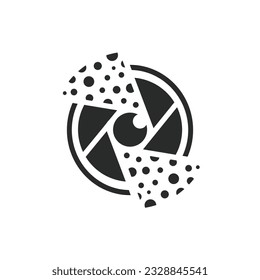 Plantilla De Vector De Diseño De Logotipo Lente De Fotografía. Concepto de símbolo creativo de visión digital. Diseño moderno. Logo de la lente. Ilustración vectorial