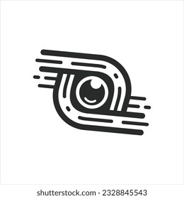 Plantilla De Vector De Diseño De Logotipo Lente De Fotografía. Concepto de símbolo creativo de visión digital. Diseño moderno. Logo de la lente. Ilustración vectorial