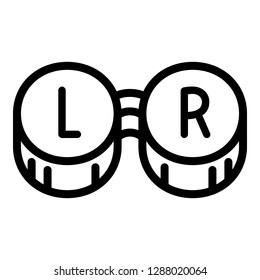 Lens plastic case icon. Outline lens plastic case vector icon for web design isolated on white background
