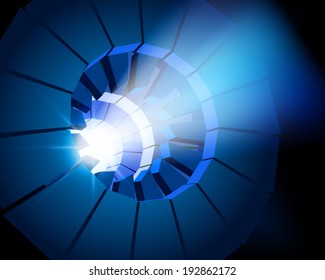 Lens of projector. Vector illustration.