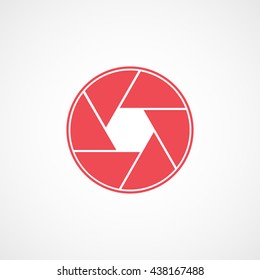 Lens Red Flat Icon On White Background