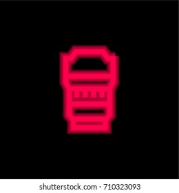 Lens red glowing neon ui ux icon. Glowing sign logo vector