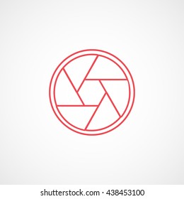 Lens Red Line Icon On White Background