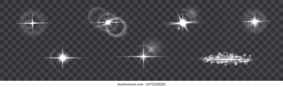 Lens reflection glow effect. Transparent vector lens glow effect. Futuristic interface technology infographic template.	

