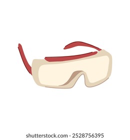 Gafas de seguridad para lentes de dibujos animados médicos. ajuste cómodo, seguro anti, niebla rasguño lente de seguridad gafas signo médico. símbolo aislado Ilustración vectorial