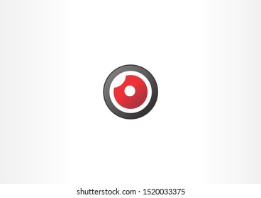 lens shape logo design with concept modern.