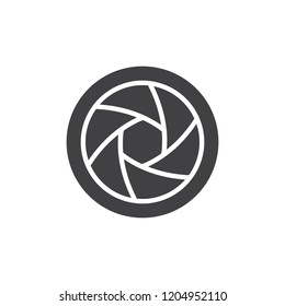 Lens shutter vector icon. filled flat sign for mobile concept and web design. Camera shutter simple solid icon. Diaphragm symbol, logo illustration. Pixel perfect vector graphics