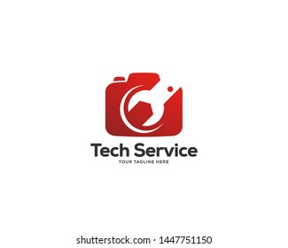 lens technology logo design, photography service logo vector template