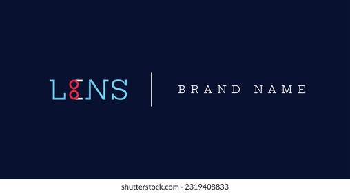 lens typhography word mark logo design.word mark logo