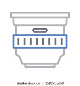 lens vector color line icon 
