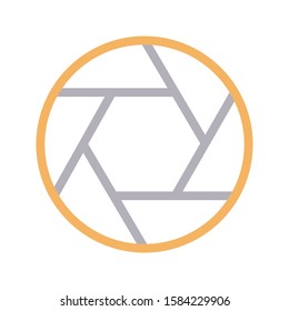 lens vector color line icon 