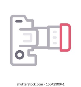 lens vector color line icon 