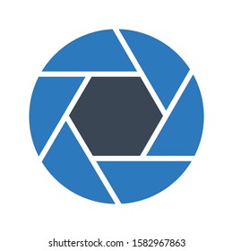 lens  vector glyph color icon 