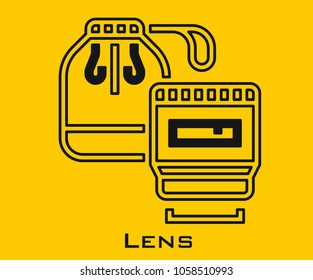 Lens vector icon