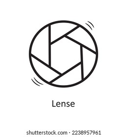 Lens vector outline Icon Design illustration. Entertainment Symbol on White background EPS 10 File